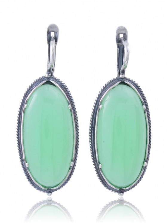 Серьги "Винтаж Дуо" 6325s1SerNefrZel215g180
