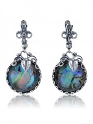Серьги "Винтаж Дуо" 5787s1SerPerlZel185p337