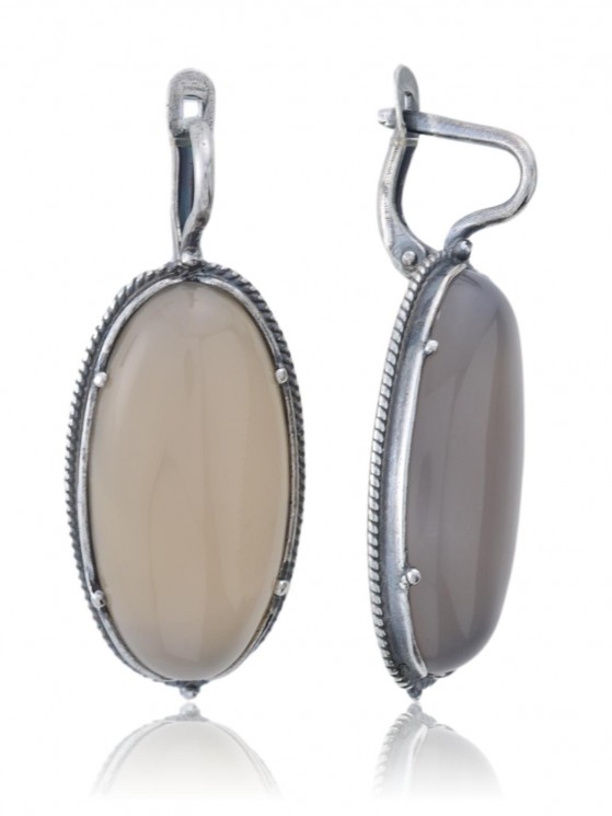 Серьги "Винтаж Дуо" 5860s1SerAgatSer235g180
