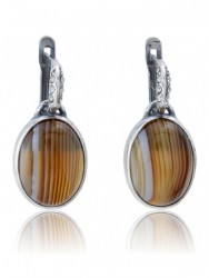 Серьги "Винтаж Дуо" 5910SerAgatKor195g15001