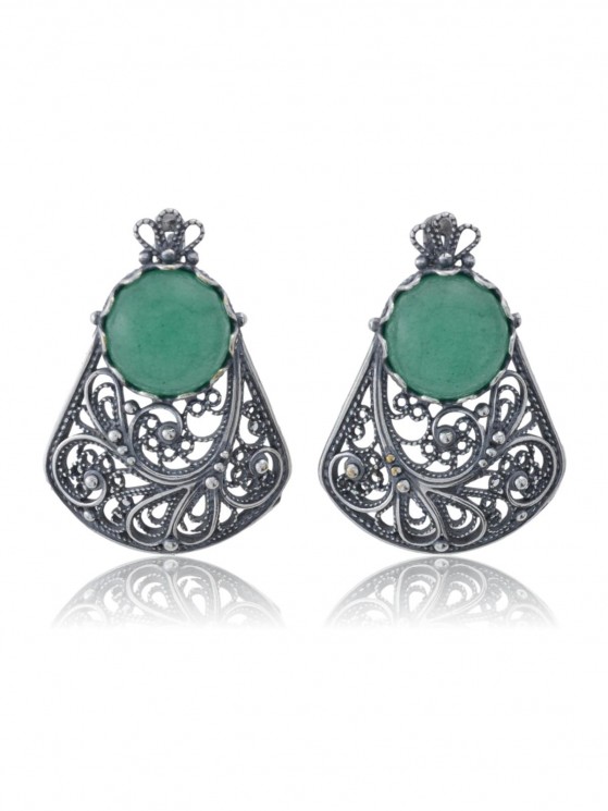 Серьги "Винтаж Дуо" 7169s1SerNefrZel185p340