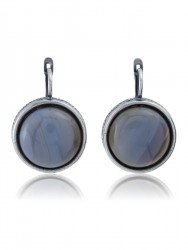 Серьги "Винтаж Дуо" 5791s1SerAgatSer185g050