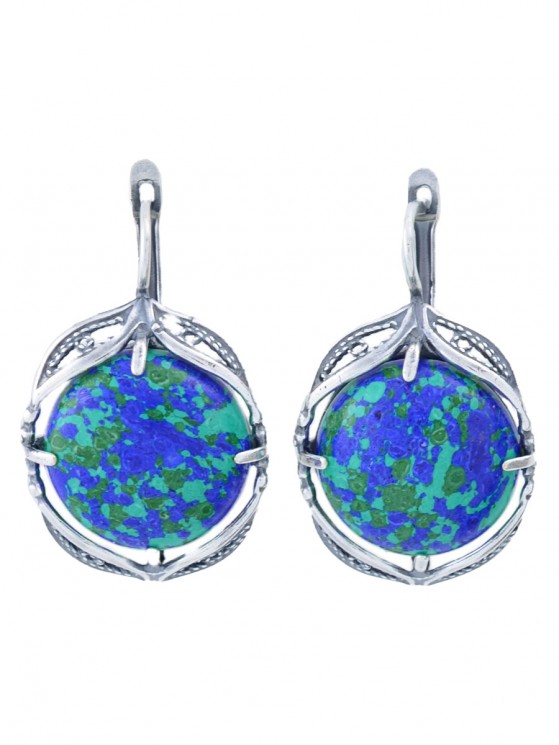 Серьги "Винтаж Дуо" 6544s1SerAzurSin255g146