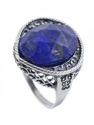 Кольцо "Винтаж Дуо" 6845s2KolLazuSin85p165