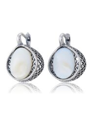 Серьги "Винтаж Дуо" 5284s1SerPerlBel165p165