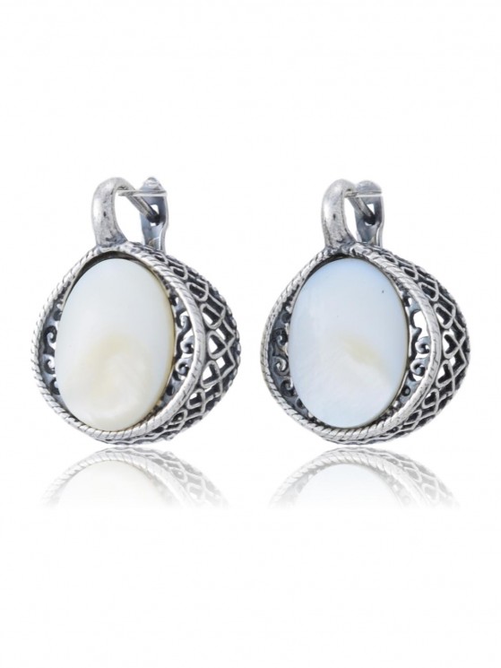 Серьги "Винтаж Дуо" 5284s1SerPerlBel165p165