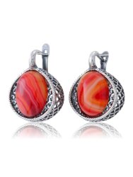 Серьги "Винтаж Дуо" 5285s1SerAgatOra165p165