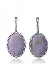 Серьги "Винтаж Дуо" 6145s1SerAgatRoz215g1260