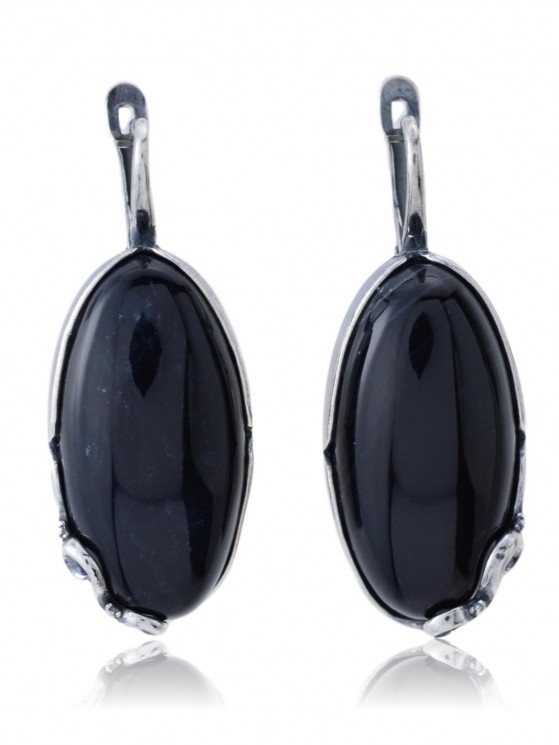 Серьги "Винтаж Дуо" 5150s1SerAgatChe185g1267