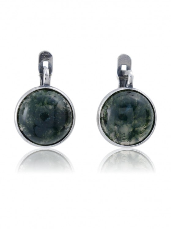 Серьги "Винтаж Дуо" 5698s1SerAgatZel145g1245