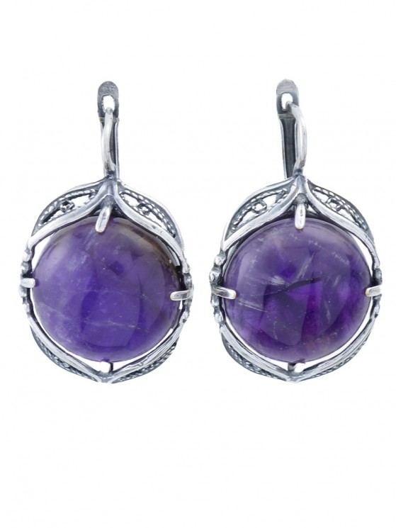 Серьги "Винтаж Дуо" 6551s1SerAmetFia255g146