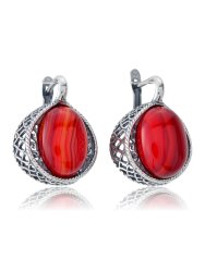 Серьги "Винтаж Дуо" 5289s1SerAgatKra165p165