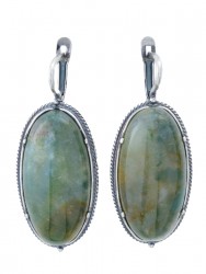 Серьги "Винтаж Дуо" 6552s1SerAgatZel255g180