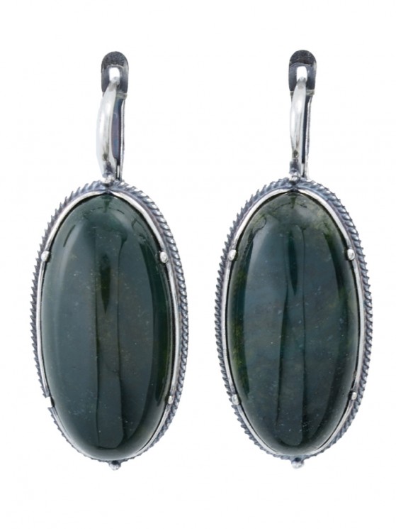 Серьги "Винтаж Дуо" 6553s1SerAgatZel255g180