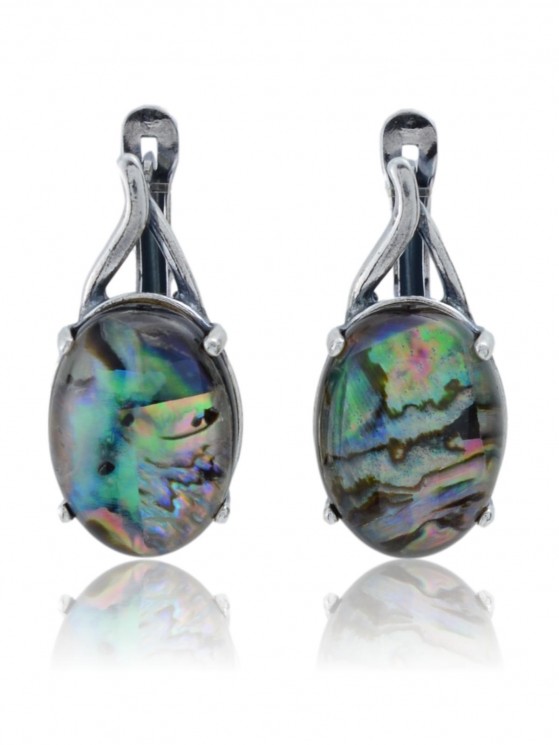 Серьги "Винтаж Дуо" 5518s1SerPerlZel165p318