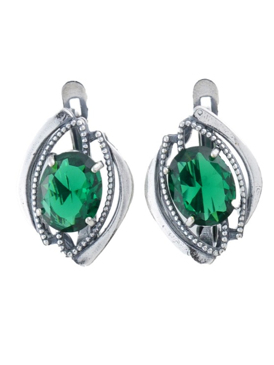 Серьги "Винтаж Дуо" 7432s1SerIzumZel185g1121