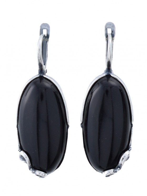 Серьги "Винтаж Дуо" 6558s1SerAgatChe255g1267