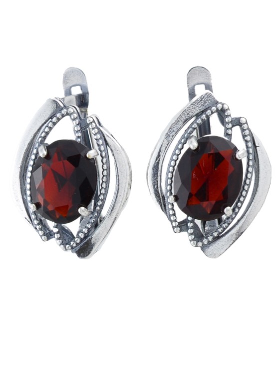 Серьги "Винтаж Дуо" 7435s1SerGranBor185g1121