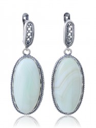 Серьги "Винтаж Дуо" 6458s1SerAgatZel300g017