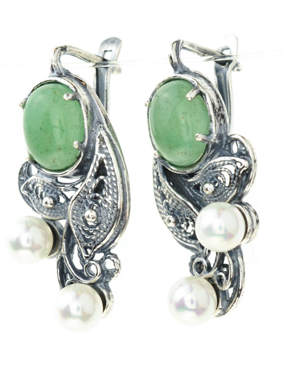 Серьги "Винтаж Дуо" 4318SerNefZel190g21