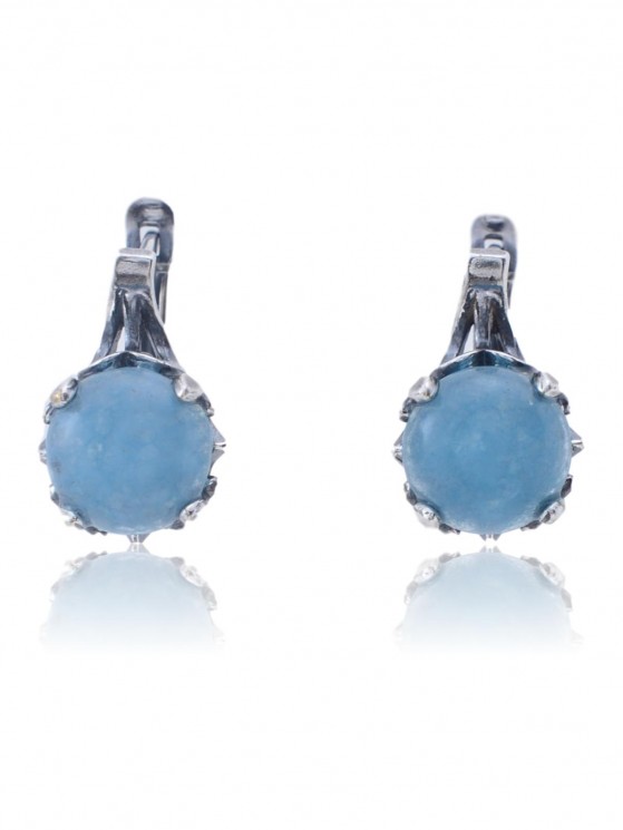 Серьги "Винтаж Дуо" 4992s1SerAkvaGol145p16