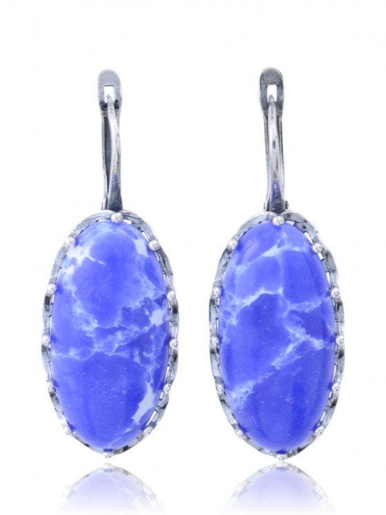 Серьги "Винтаж Дуо" 6461s1SerAgatSin265g1266