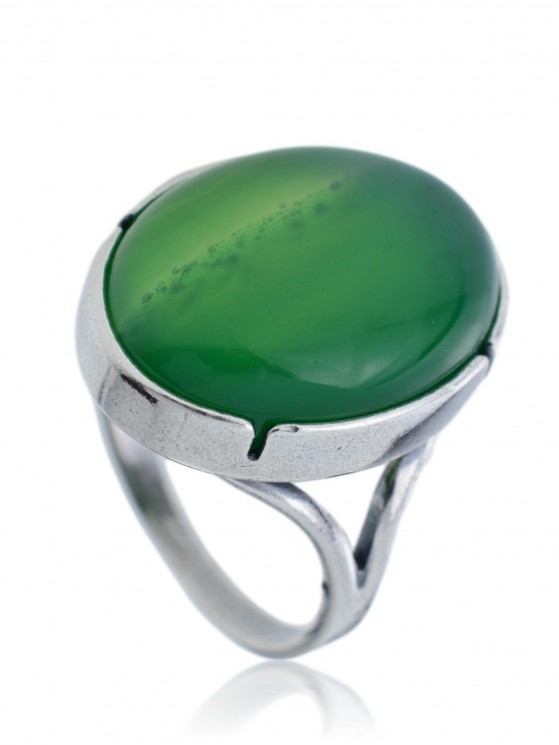 Кольцо "Винтаж Дуо" 5525s2KolAgatZel85P335