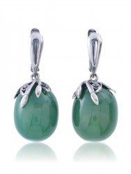 Серьги "Винтаж Дуо" 6298s1SerAgatZel300p198