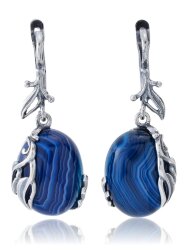 Серьги "Винтаж Дуо" 5114s1SerAgatSin165g047