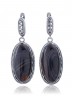 Серьги "Винтаж Дуо" 6350s1SerAgatKor215g017