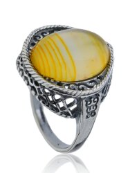 Кольцо "Винтаж Дуо" 5480s2KolAgatZhe85p165