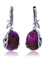 Серьги "Винтаж Дуо" 5115s1SerAgatMal165g047