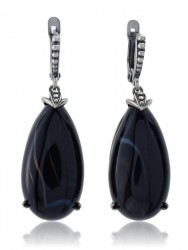 Серьги "Винтаж Дуо" 5481s1SerAgatChe185g1329