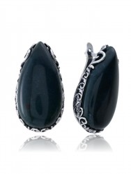 Серьги "Винтаж Дуо" 5576s1SerAgatZel185g1005