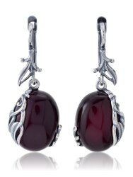 Серьги "Винтаж Дуо" 5116s1SerAgatBor165g047