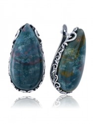 Серьги "Винтаж Дуо" 5578s1SerAgatZel185g1005