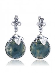 Серьги "Винтаж Дуо" 6164s1SerAgatZel18520706