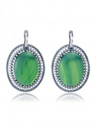 Серьги "Винтаж Дуо" 5887s1SerAgatZel215g736
