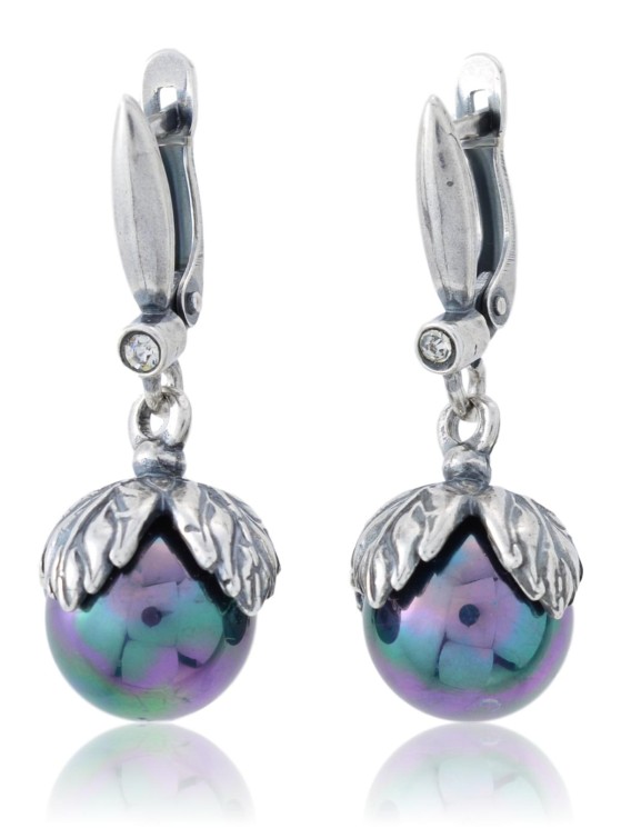 Серьги "Винтаж Дуо" 5305s1SerZhemChe165g422