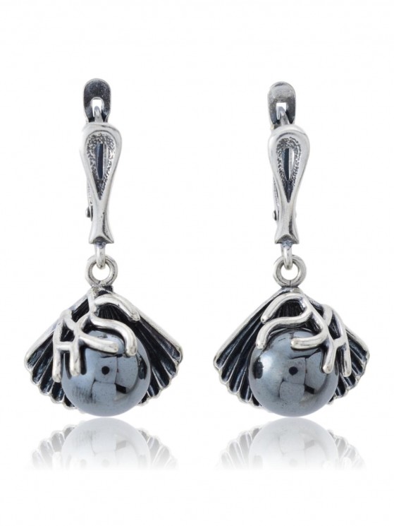 Серьги "Винтаж Дуо" 5306s1SerGemaChe165D02008