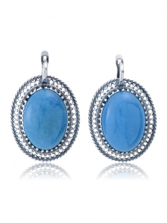 Серьги "Винтаж Дуо" 5889s1SerAkvaGol215g736