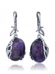 Серьги "Винтаж Дуо" 6421s1SerAmetFia240g047