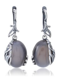 Серьги "Винтаж Дуо" 5121s1SerAgatSer165g047