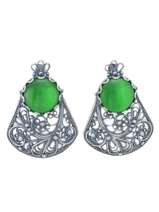 Серьги "Винтаж Дуо" 6917s1SerUlekZel225p340