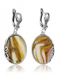 Серьги "Винтаж Дуо" 5842s1SerKhalBzh215g766