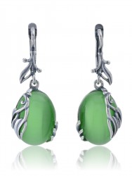 Серьги "Винтаж Дуо" 5771s1SerKoshZel165g047
