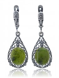 Серьги "Винтаж Дуо" 5490s1SerNefrZel200g1173