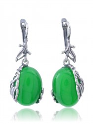 Серьги "Винтаж Дуо" 6310s1SerKhalZel185g047