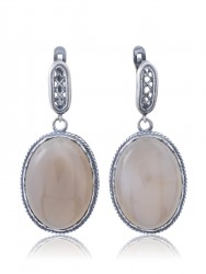 Серьги "Винтаж Дуо" 6475s1SerAgatSer265g019