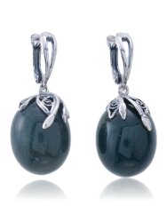 Серьги "Винтаж Дуо" 4961s1SerAgatZel300p198
